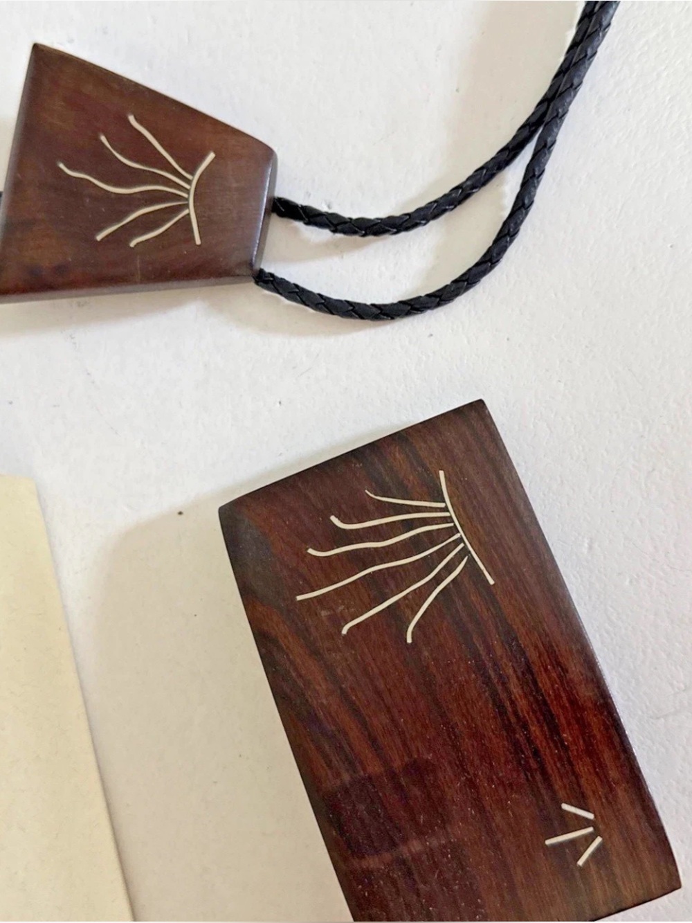 Vintage Wood  Belt Buckle & Bolero Metal Inlay